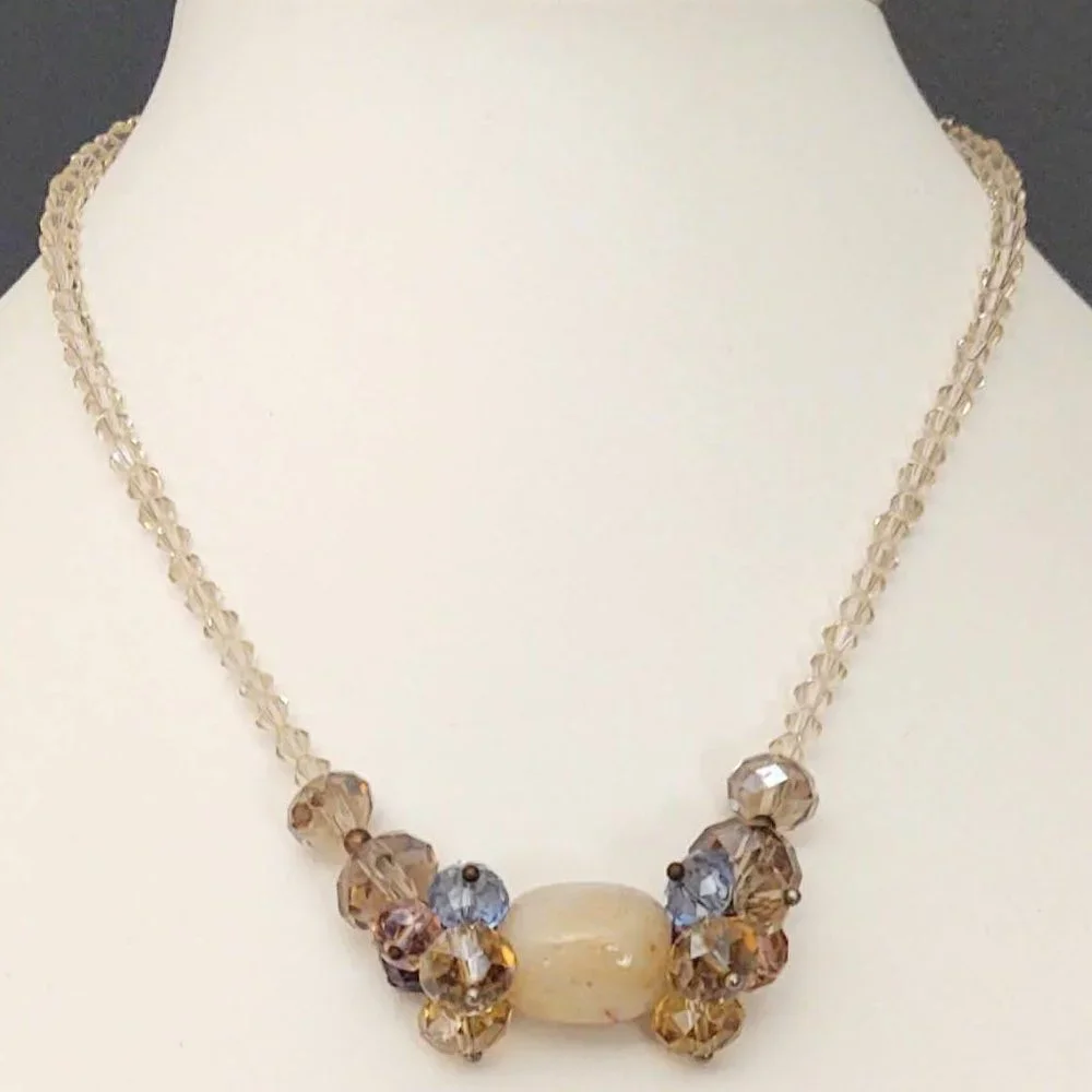 Crystal and stone necklace